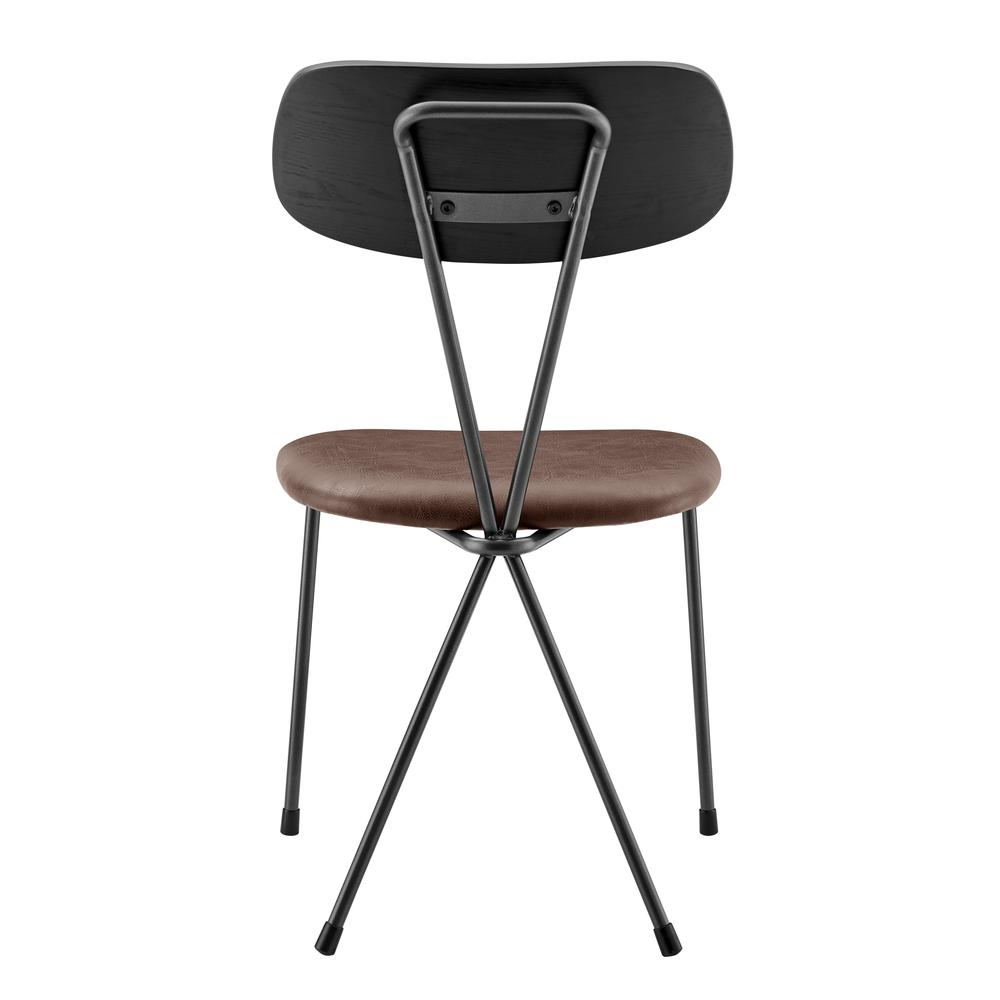 Set of four Start2Finish Elise PU dining side chairs with modern design and padded seats, ideal for kitchen or dining room.
