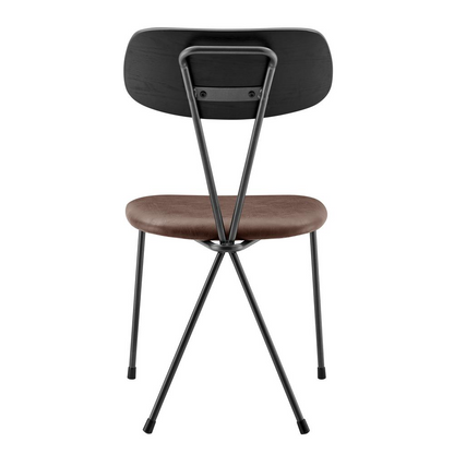 Set of four Start2Finish Elise PU dining side chairs with modern design and padded seats, ideal for kitchen or dining room.