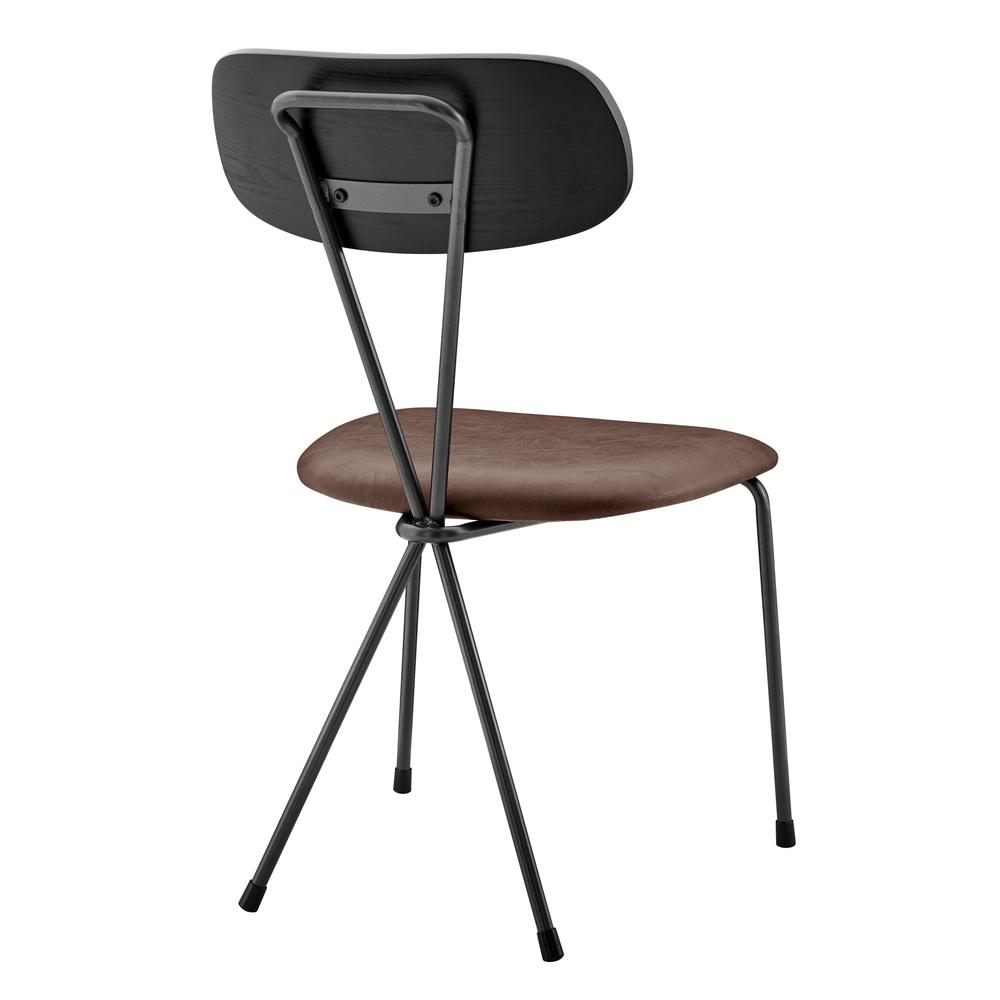 Set of four Start2Finish Elise PU dining side chairs with sleek modern design and cushioned seats in a contemporary furniture style.
