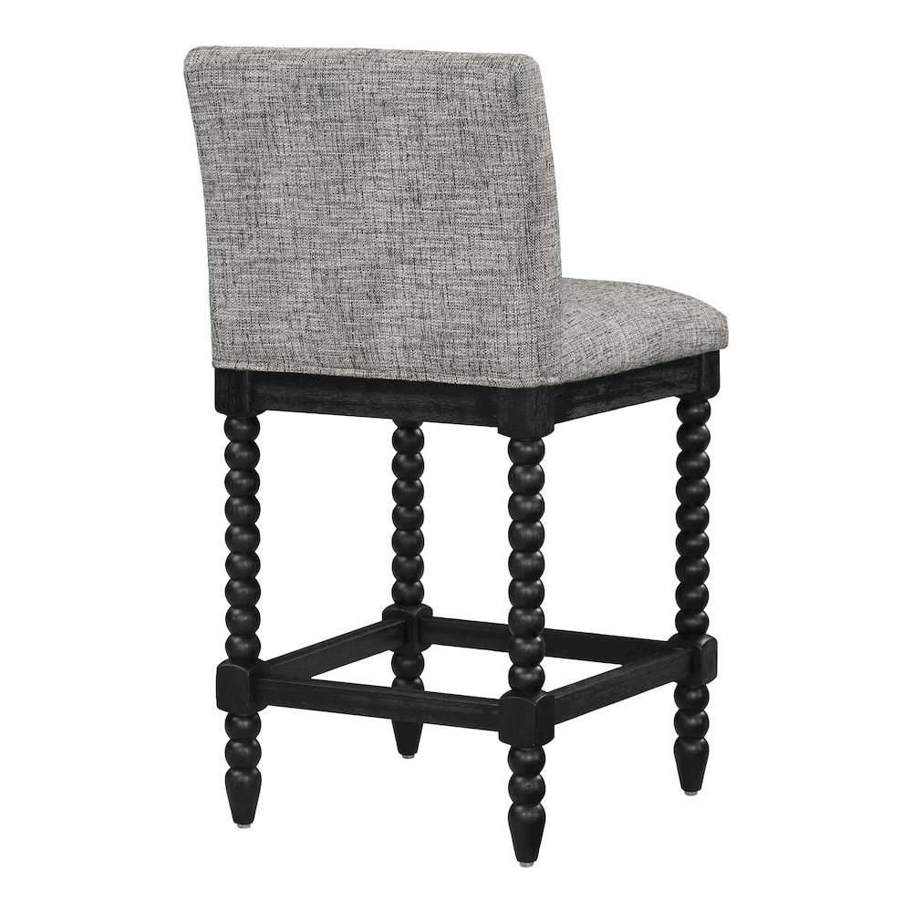 Start2Finish Eliza 26-inch spindle counter stool with wooden seat and backrest, showcasing classic furniture design and craftsmanship.