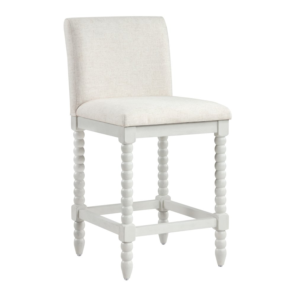 Start2Finish Kaylee 26-inch spindle counter stool with wooden seat and ladder-back design, sturdy furniture for kitchen or bar area.