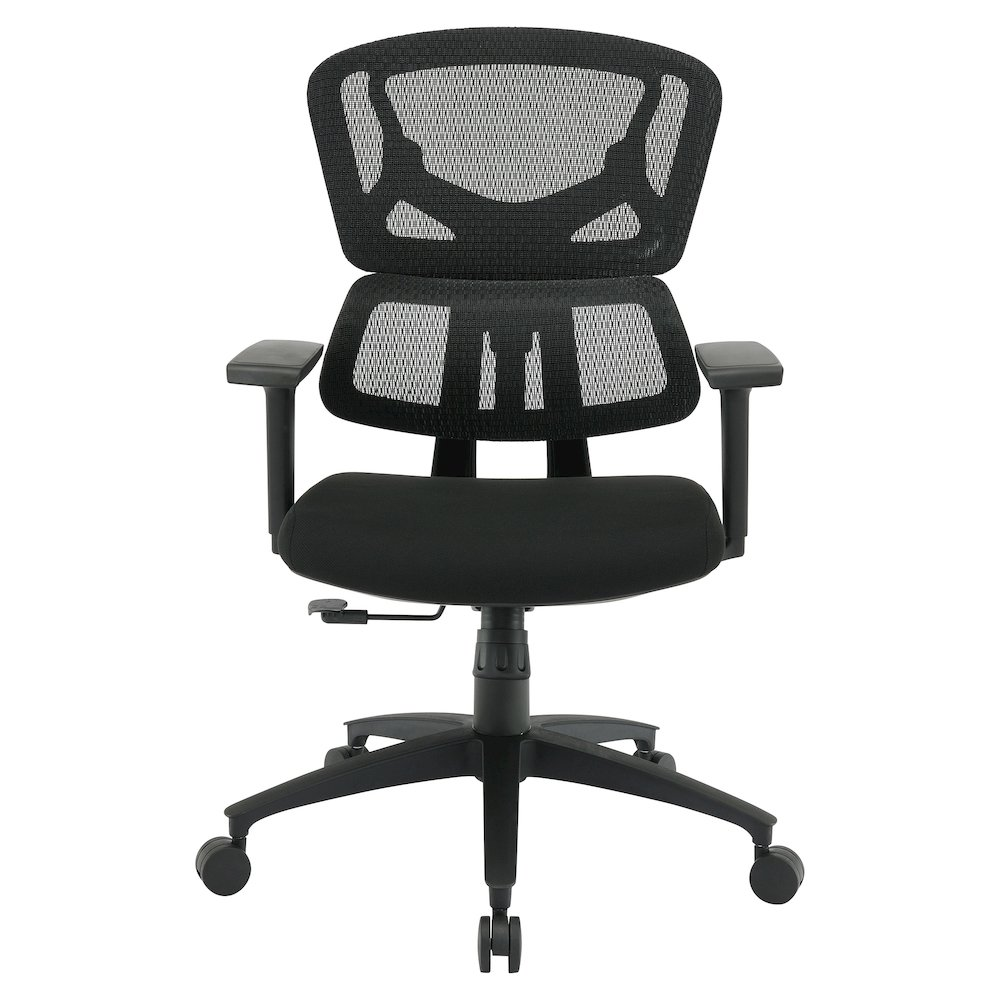 Start2Finish mesh back manager’s chair with adjustable armrests and ergonomic design, ideal for office or executive use.