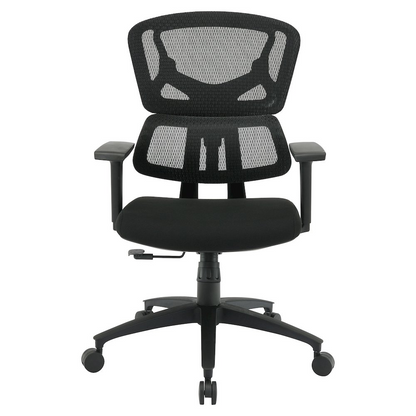 Start2Finish mesh back manager’s chair with adjustable armrests and ergonomic design, ideal for office or executive use.