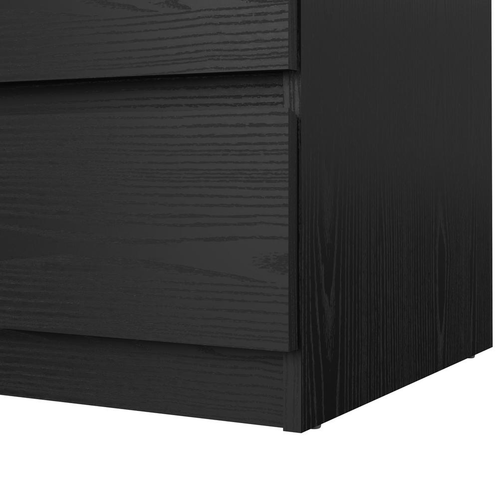 Black woodgrain Scottsdale 3-drawer chest by Start2Finish, showcasing sleek drawers and modern furniture design.