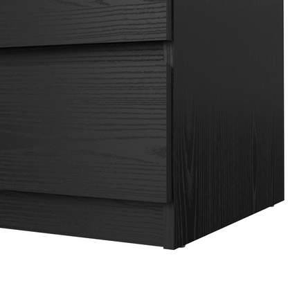 Black woodgrain Scottsdale 3-drawer chest by Start2Finish, showcasing sleek drawers and modern furniture design.