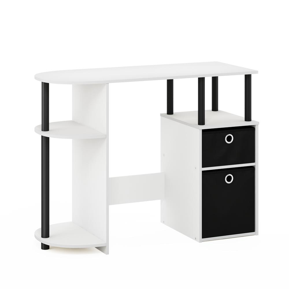 Start2Finish JAYA computer study desk in white and black with bin drawers, modern furniture for home or office workspace.