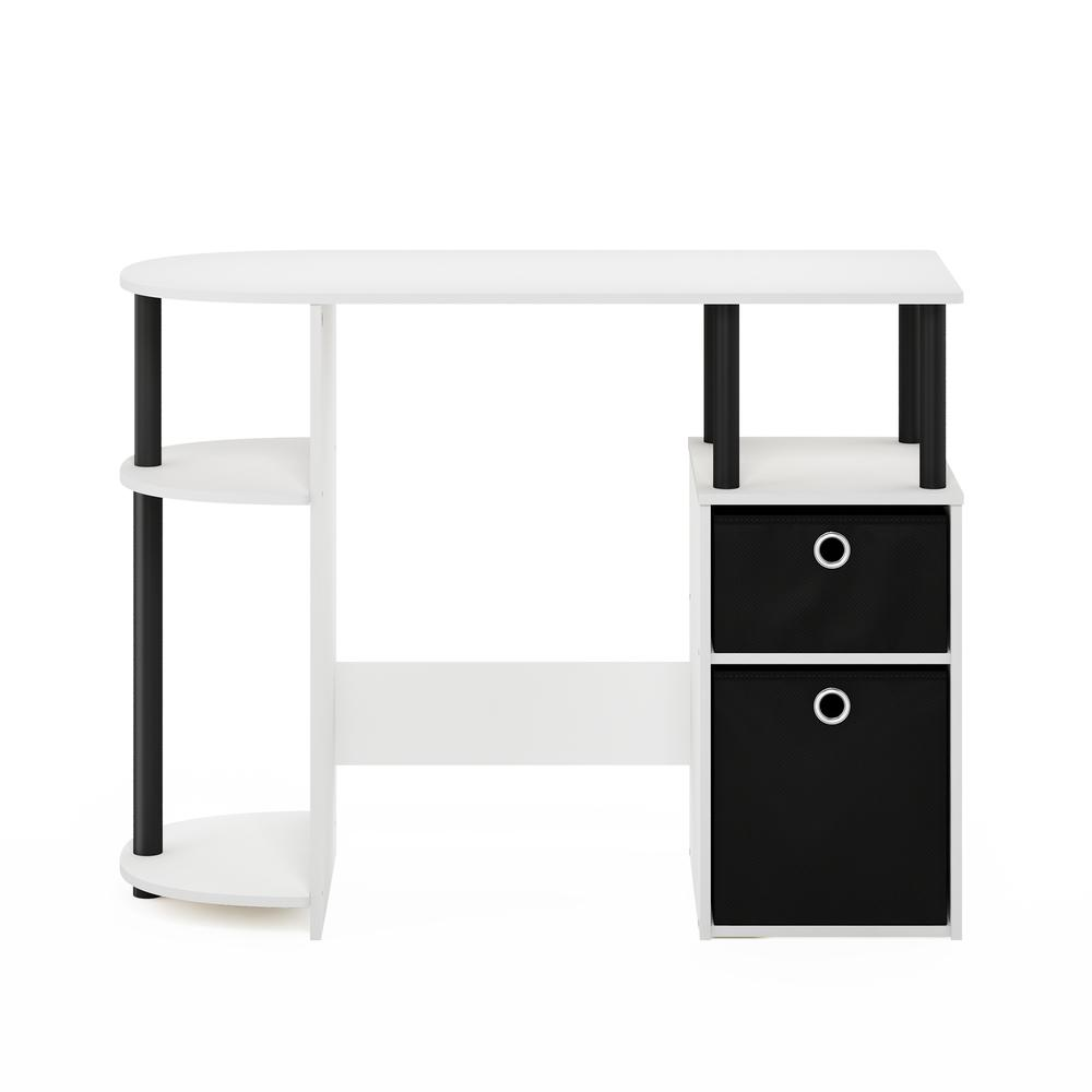 Start2Finish JAYA computer study desk in white and black with bin drawers, featuring a simple, modern furniture design.
