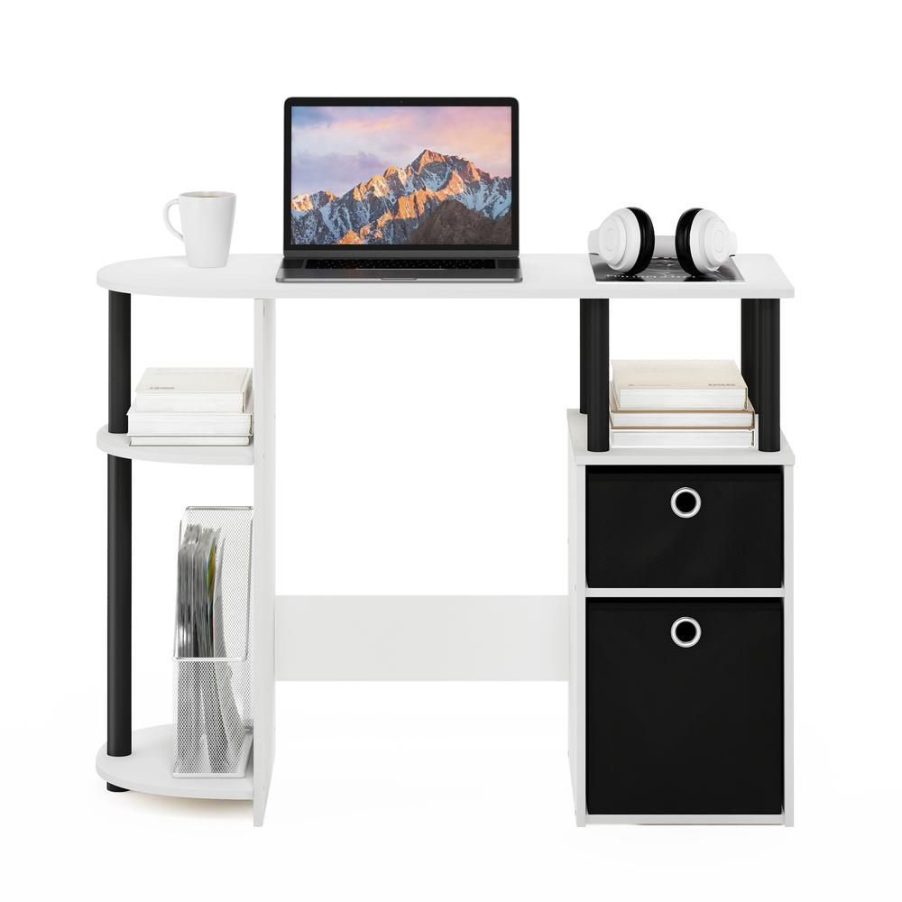 Start2Finish JAYA study desk in white and black with bin drawers, modern computer furniture for home or office use.