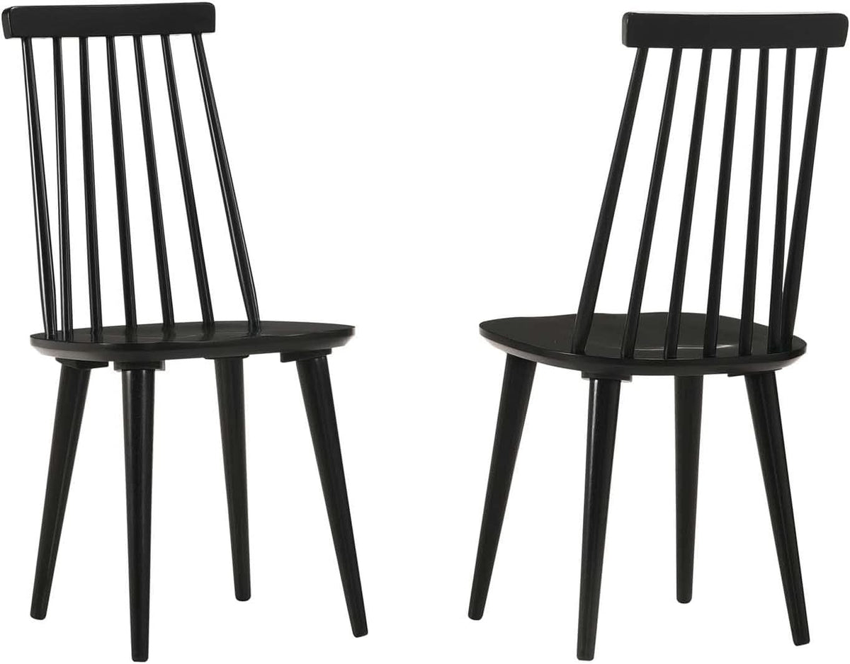 Antique Walnut Hardwood Spindle Back Dining Chairs