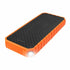 Power bank with flashlight from Xtorm XR102, portable consumer electronics device, black with USB ports and LED flashlight.