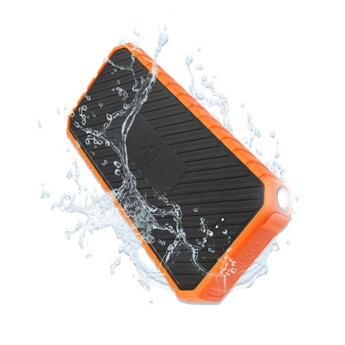 Xtorm XR102 power bank with built-in flashlight, portable consumer electronics device for charging on the go.