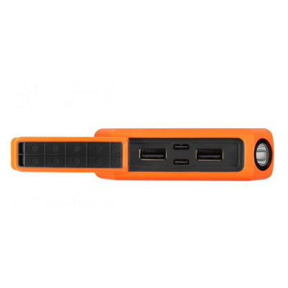 Xtorm XR102 power bank with built-in flashlight, portable consumer electronics device with multiple charging ports.