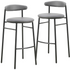 Set of two Lume Collection modern bar stools in charcoal with sleek design and metal legs by Start2Finish.