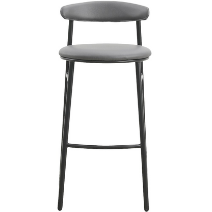 Set of two Lume Collection modern bar stools in charcoal with sleek design and wooden legs, by Start2Finish.