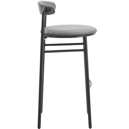 Set of two charcoal Lume Collection modern bar stools by Start2Finish, featuring sleek design and sturdy legs for contemporary kitchens.