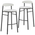 Set of two grey modern bar stools from the Lume Collection by Start2Finish, featuring sleek contemporary design and sturdy metal legs.