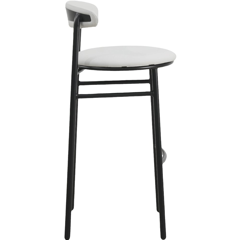 Set of two grey modern bar stools from the Lume Collection by Start2Finish, featuring sleek design and wooden legs.
