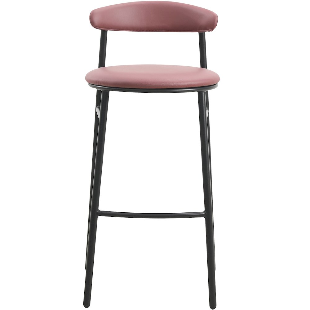 Set of two Burgundy modern bar stools from the Lume Collection by Start2Finish, featuring sleek design and contemporary style.