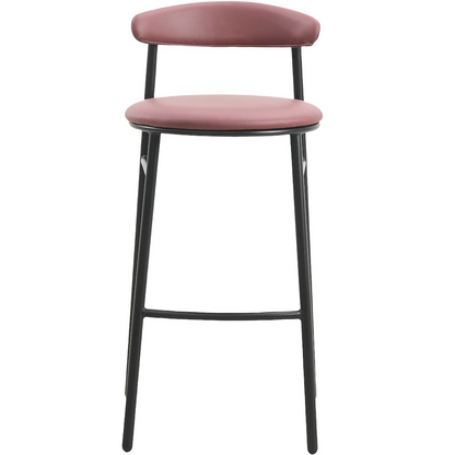 Set of two Burgundy modern bar stools from the Lume Collection by Start2Finish, featuring sleek design and contemporary style.