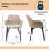 Pair of Markley Modern Leather Dining Arm Chairs in taupe with sleek design and sturdy wooden legs, set of two by Start2Finish.