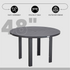 Start2Finish Chelsea 60-inch round outdoor aluminum dining table for patio, showing smooth tabletop and sturdy legs.