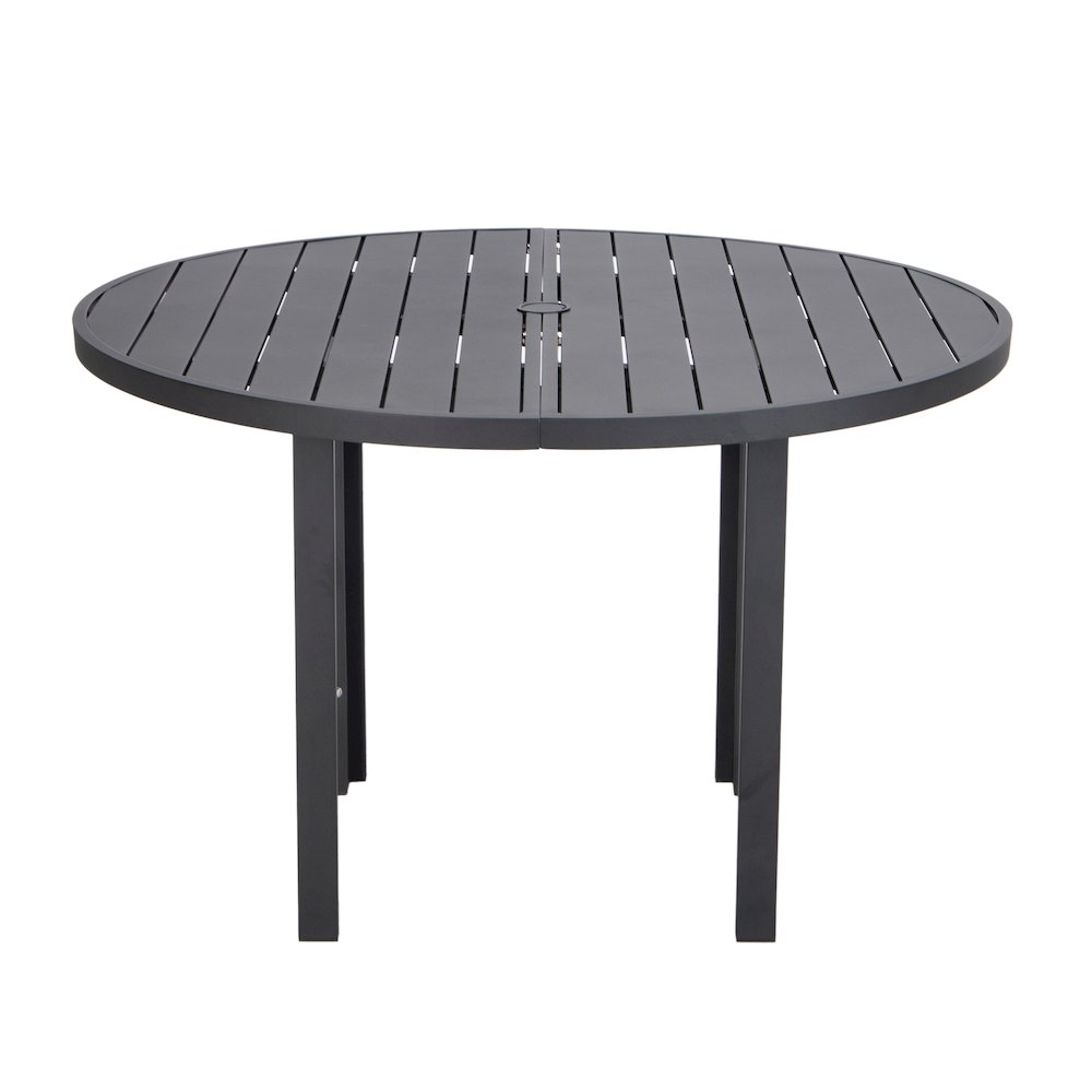 Start2Finish Chelsea 60-inch round outdoor aluminum dining table for patio with durable, weather-resistant design