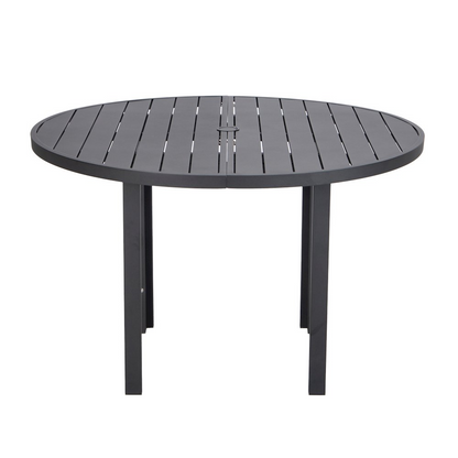 Start2Finish Chelsea 60-inch round outdoor aluminum dining table for patio with durable, weather-resistant design