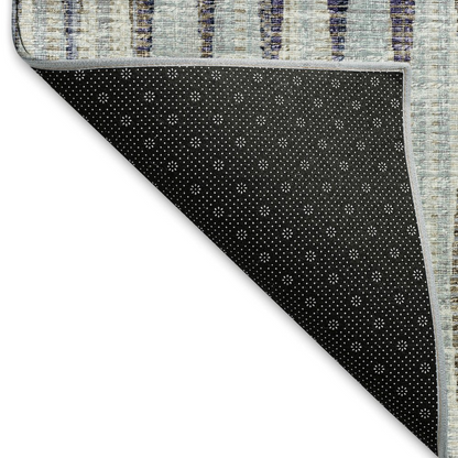 Start2Finish Mayfield Ocean 8x10 machine washable rug with a textured blue design, perfect for modern living spaces.