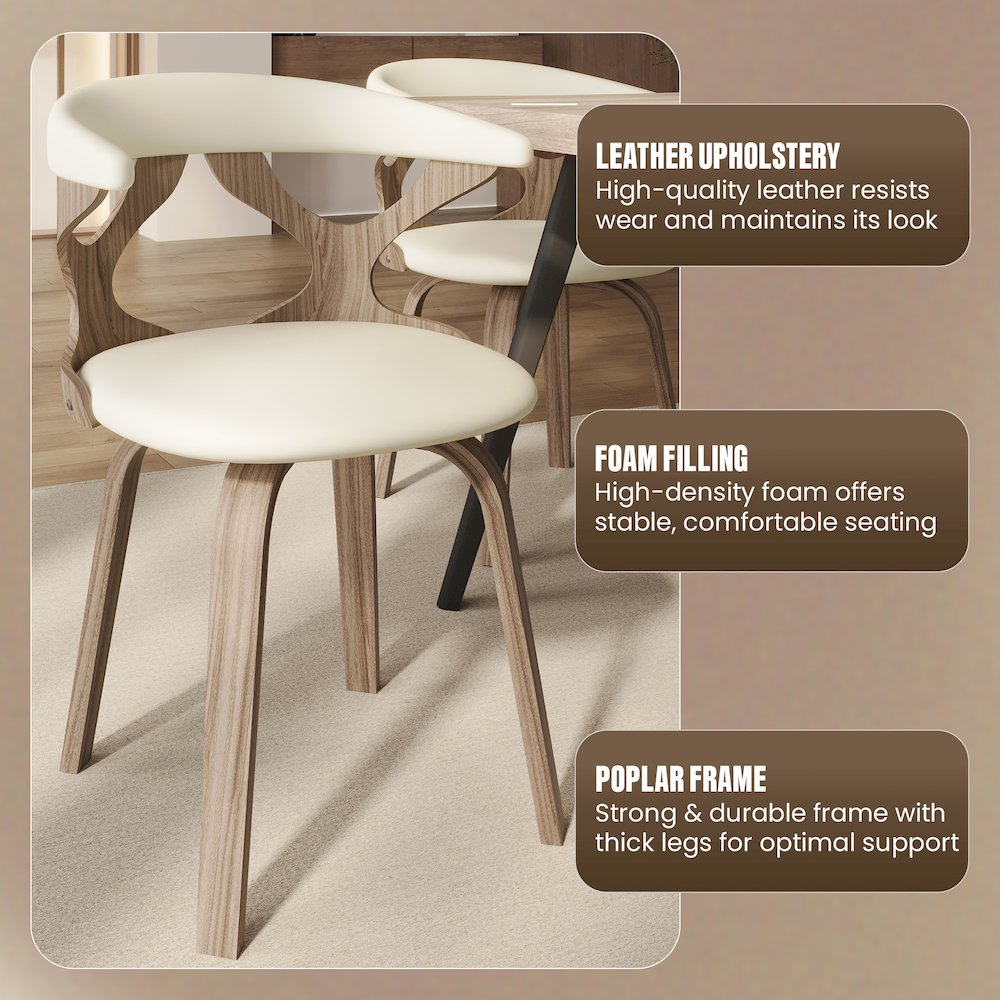 Modern wooden dining chair by Start2Finish with a sleek, polished finish and minimalist design, shown from a side angle.