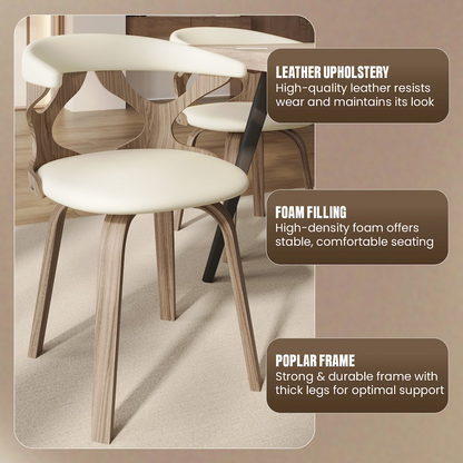 Modern wooden dining chair by Start2Finish with a sleek, polished finish and minimalist design, shown from a side angle.