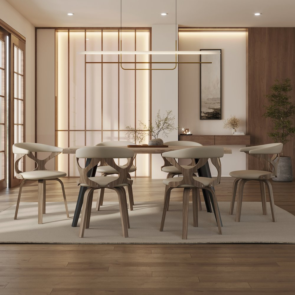 Modern wooden dining chair from Start2Finish featuring a sleek design and natural wood finish, with a cushioned seat and backrest.