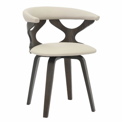 Modern wooden dining chair by Start2Finish with a sleek design and smooth finish, shown from a side angle.
