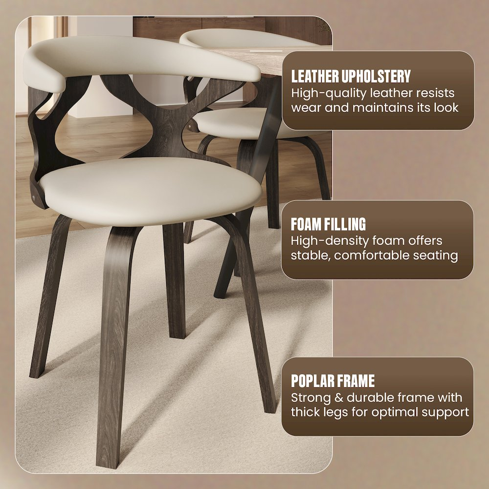Modern wooden dining chair by Start2Finish featuring a sleek design with a curved backrest and sturdy wooden legs.