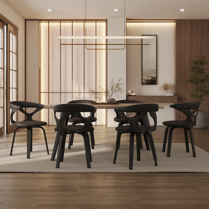 Modern wooden dining chair by Start2Finish with a sleek design, featuring a smooth wooden seat and sturdy legs.
