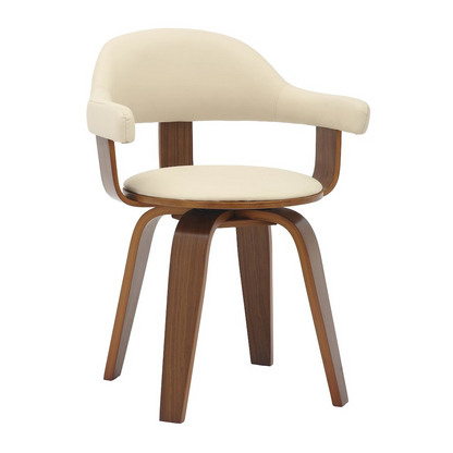 Modern wooden dining chair by Start2Finish featuring a sleek design with a curved backrest and sturdy wooden legs.