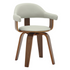 Modern wooden dining chair from Start2Finish with a sleek design, featuring a curved wooden backrest and sturdy legs.