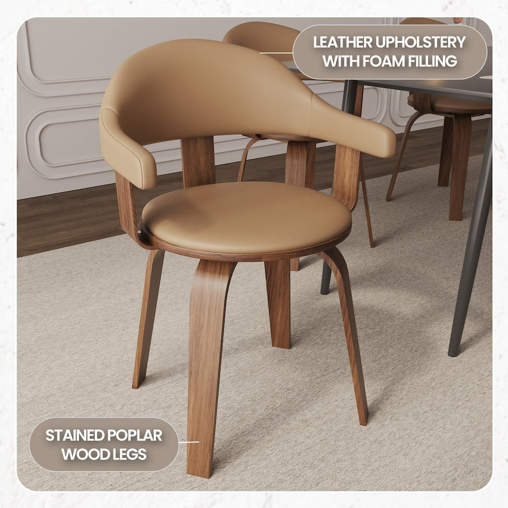 Modern wooden dining chair from Start2Finish with a sleek design, featuring a curved backrest and smooth wooden legs.