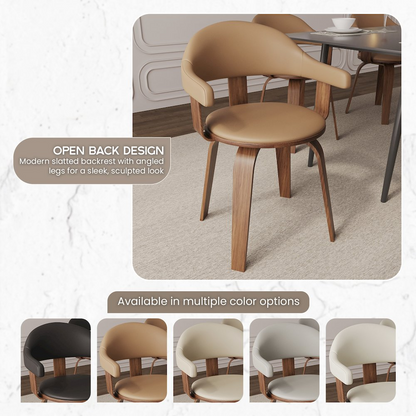 Modern wooden dining chair from Start2Finish featuring a sleek design and natural wood finish, suitable for contemporary dining rooms.