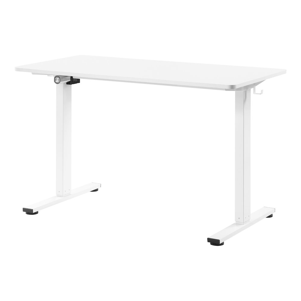 Start2Finish Primo 48-inch white sit-to-stand electric height adjustable desk with sleek design and control panel.