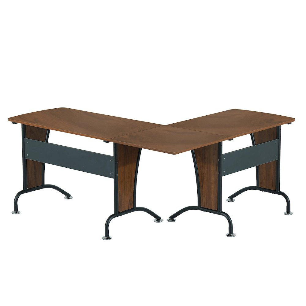 Start2Finish Techni Mobili Deluxe L-Shaped Desk with inline team desk, featuring spacious workspace and modern design.