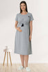 Grey Burgundy Artemis Shopymommy 5427 breastfeeding maternity nursing nightgown, soft and comfortable lingerie for new moms.