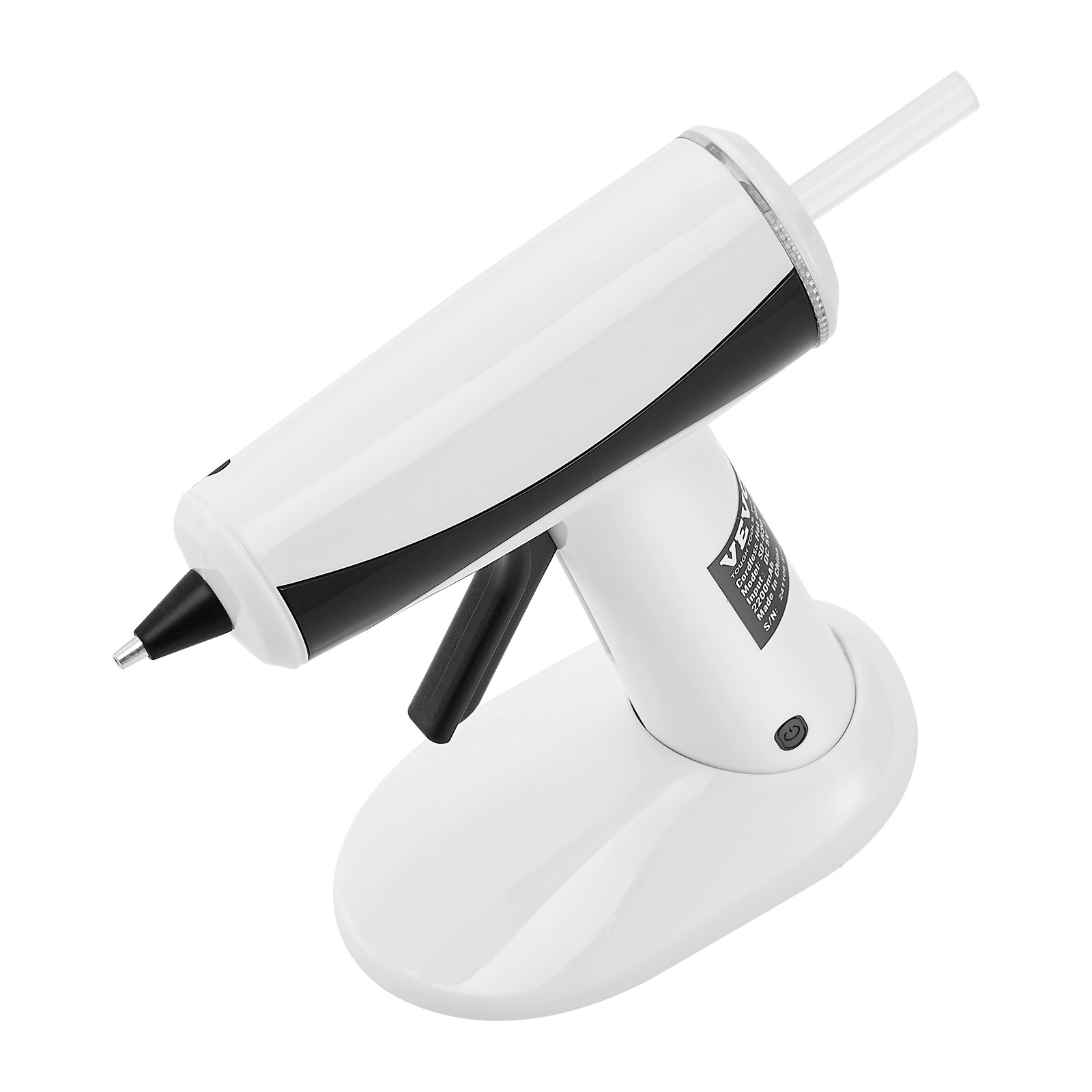 Start2Finish VEVOR cordless hot glue gun with 2200mAh battery, glue sticks, and fast preheat for crafts, DIY, and home repairs.
