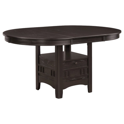 Lavon Oval 60-inch Extension Leaf Dining Table by Start2Finish in espresso finish, showing the table with extended leaf in a modern dining room.