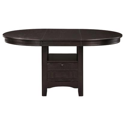 Start2Finish Lavon Oval 60-inch extension leaf dining table in espresso wood with a smooth surface and sturdy design.