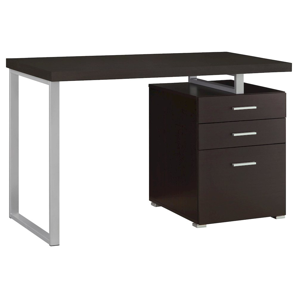 Start2Finish Brennan 47-inch cappuccino office computer desk with three drawers, showcasing a modern furniture design.