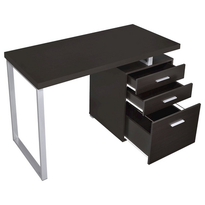 Start2Finish Brennan 47-inch cappuccino office computer desk with three drawers, stylish furniture for workspace organization.