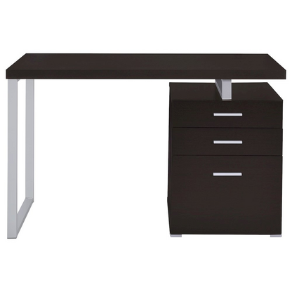 Start2Finish Brennan 47-inch cappuccino office computer desk with three drawers, showcasing its sleek wooden finish and spacious surface.