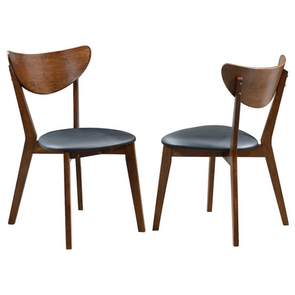 Pair of Start2Finish Jedda Wood Dining Side Chairs in dark walnut finish, featuring a classic design and sturdy wooden construction.