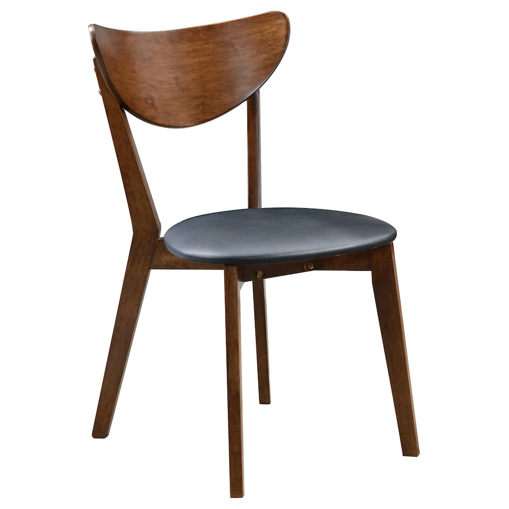 Set of two Jedda wood dining side chairs in dark walnut finish, featuring stylish, modern design and comfortable seating.