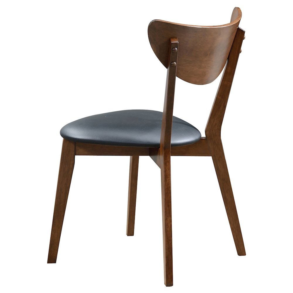 Set of two Jedda Wood Dining Side Chairs in dark walnut finish, featuring sleek design and sturdy wooden construction.